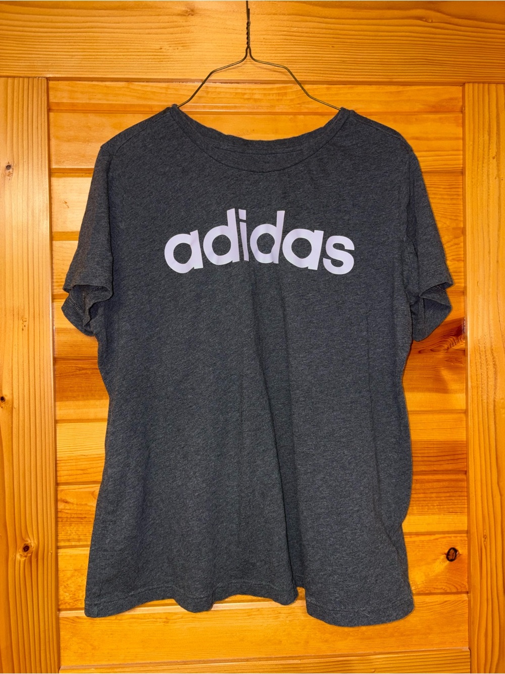 adidas Women’s Heather Gray Logo Short Sleeve Tee